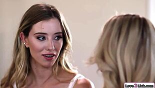 Two stepmoms share stepdaughter licking shaved pussies in hot 3some muff diving