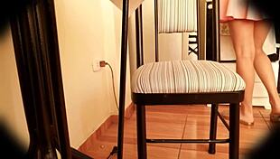 upskirt no panties on sexy argentine college girl miranda in miniskirt spying her pussy