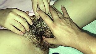 First time with juicy hairy latina college girl's big wet pussy, creampie roleplay makes her moan taboo tight.