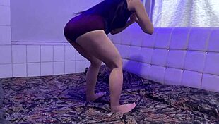 my homemade workout shows off this college asian girl's fit ass shaking