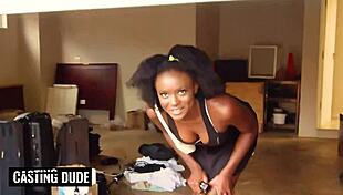 Petite ebony realtor bent over big black cock open house creampie doggystyle