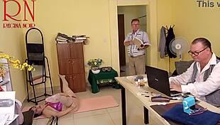 yoga in office with regina noir's juicy pussy lips exposed wet 😏🧘‍♀️💦