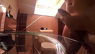 handjob from behind in bathroom homemade couple view from two angles