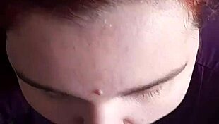 curvy euro babe sucks big cock and takes cum on face