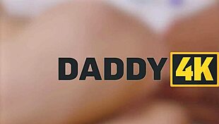 Daddy4k pounds cheating son's girlfriend's shaved pussy