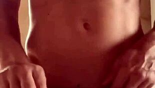 guy strokes solo till massive cumshot sprays everywhere