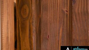 voyeur catches petite redhead madi collins and mistress lulu chu scissoring squirting wife whitney wright into frenzy