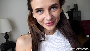 incredible 18yo petite brunette dms me for homemade anal creampie riding and submissive sex