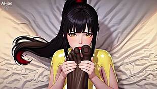 Licking anus toe sucking nipple play cute asian hentai girl gangbanged anal creampie