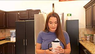 Stepmom Kendra Heart bends over for stepson taboo creampie breeding in bedroom.