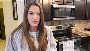 Stepmom Kendra Heart bends over for stepson taboo creampie breeding in bedroom.