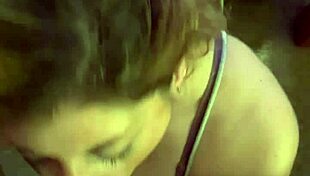 Hey, check out this sexy milf wife deepthroating her hubby's throbbing cock till he explodes