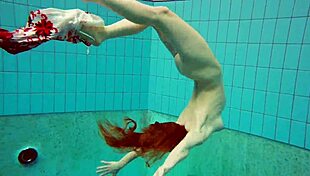 Hot Underwater Teen Marketa Strips Bikini at Pool!