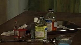 Tied Blonde Slave Groped by Lesbian Madame!