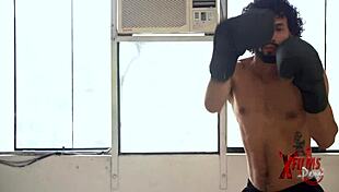 Big tit curvy latina redhead rides coach cock hard