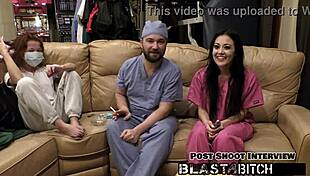 blaire celeste sucks patient cock then pussy creampied nurse pov