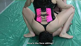 JAPANESE MISTRESS SMOTHERS SLAVE'S FACE IN BDSM FACESITTING MASSAGE DOMINATION!