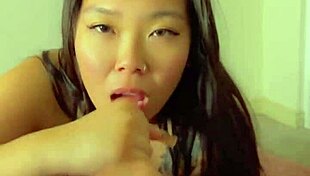 asian babe handjobs big dick till huge mouthful cumshot!!